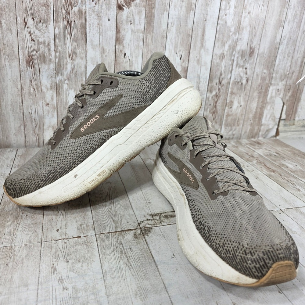 Brooks Ghost Max 2 Mens 11.5 Gray Tan Running Shoes 1104311D240 Cushion Sneaker - Picture 5 of 8